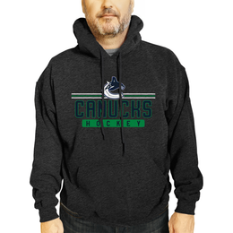 Vancouver Canucks NHL Adult Heather Charcoal True Fan Hooded Sweatshirt Unisex - Charcoal
