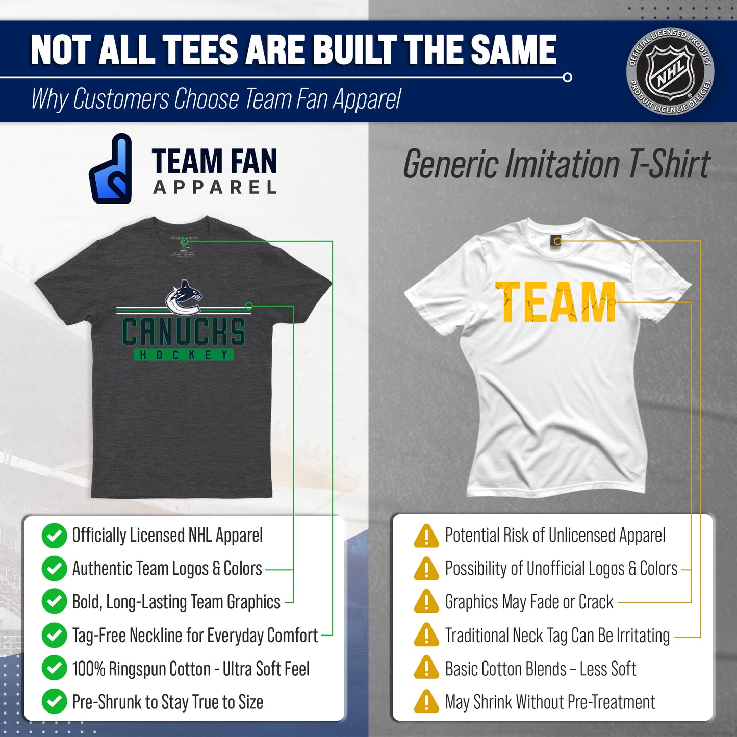 Vancouver Canucks T-Shirt NHL Heather Charcoal - Charcoal