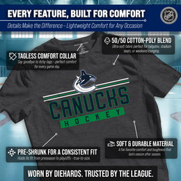 Vancouver Canucks T-Shirt NHL Heather Charcoal - Charcoal