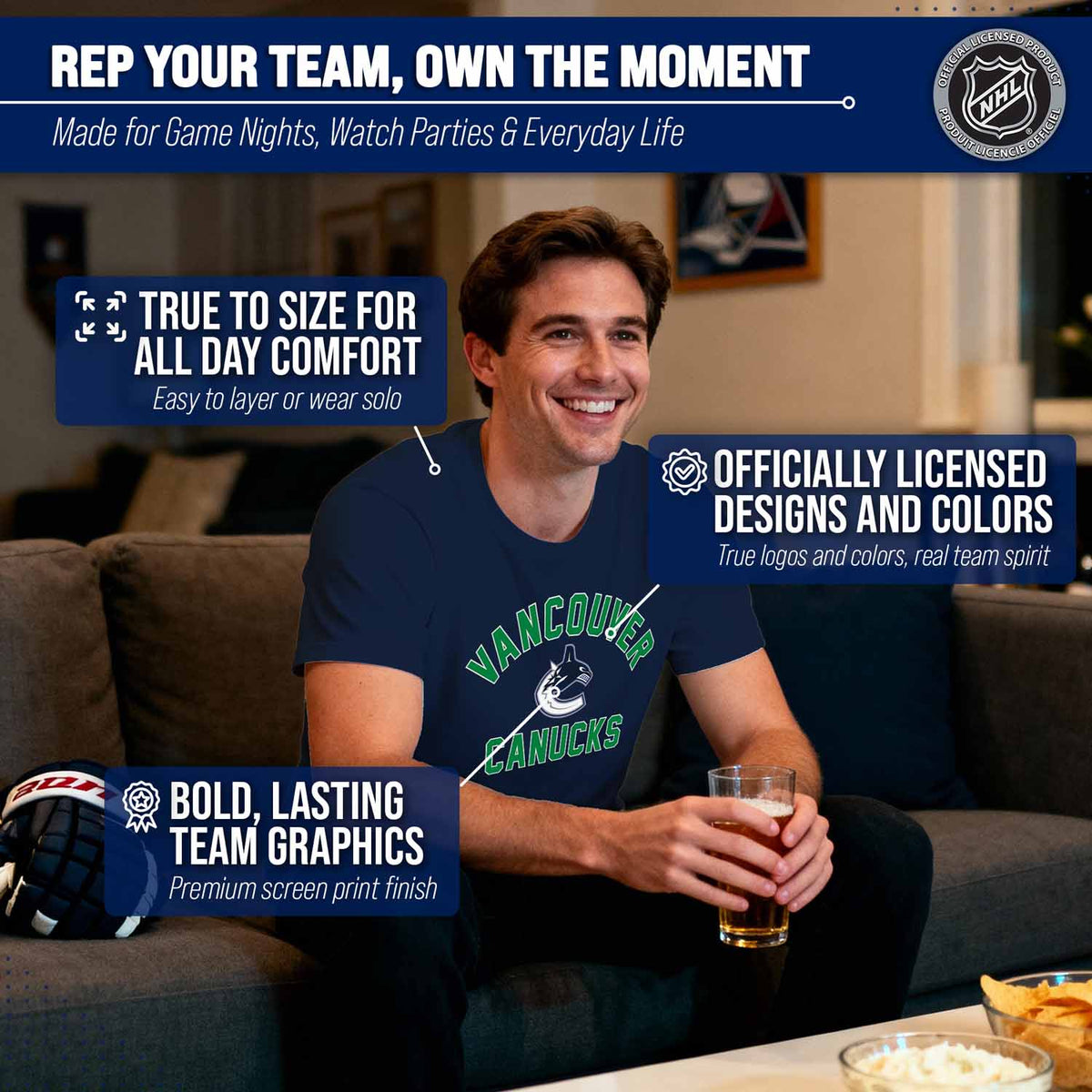Vancouver Canucks NHL Gameday T-Shirt - Navy
