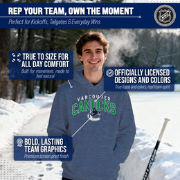 Vancouver Canucks NHL Adult Unisex Powerplay Hooded Sweatshirt - Navy