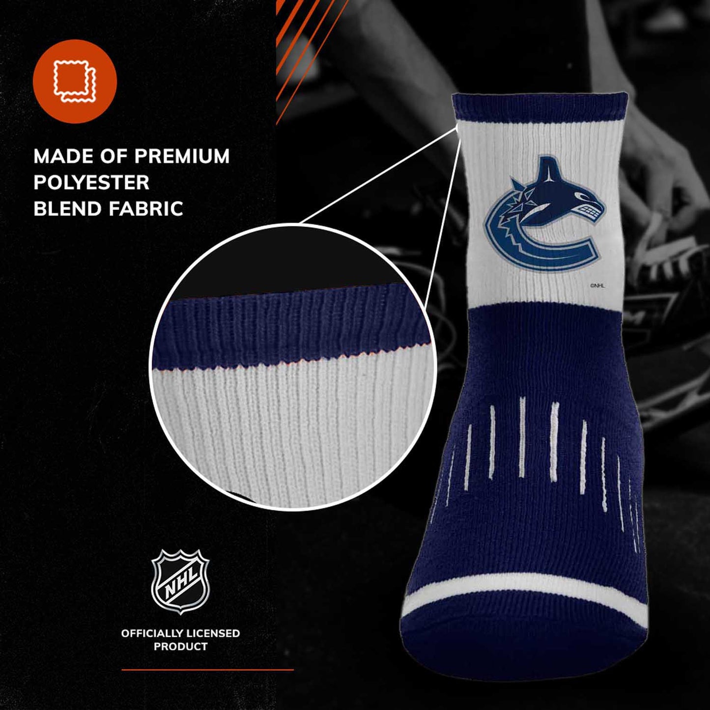 Vancouver Canucks NHL Youth Surge Socks - Navy