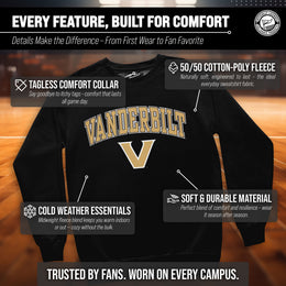 Vanderbilt Commodores Adult Arch & Logo Soft Style Gameday Crewneck Sweatshirt - Black