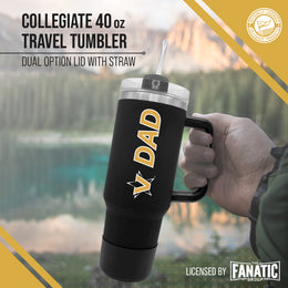 Vanderbilt Commodores Collegiate 40oz Stainless Steel Travel Tumbler with Handle for Dad - Black