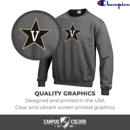 Vanderbilt Commodores Adult Mascot Fleece Crewneck - Charcoal