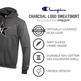 Vanderbilt Commodores Adult Mascot Fleece Hooded Sweatshirt - Charcoal