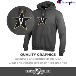 Vanderbilt Commodores Adult Mascot Fleece Hooded Sweatshirt - Charcoal