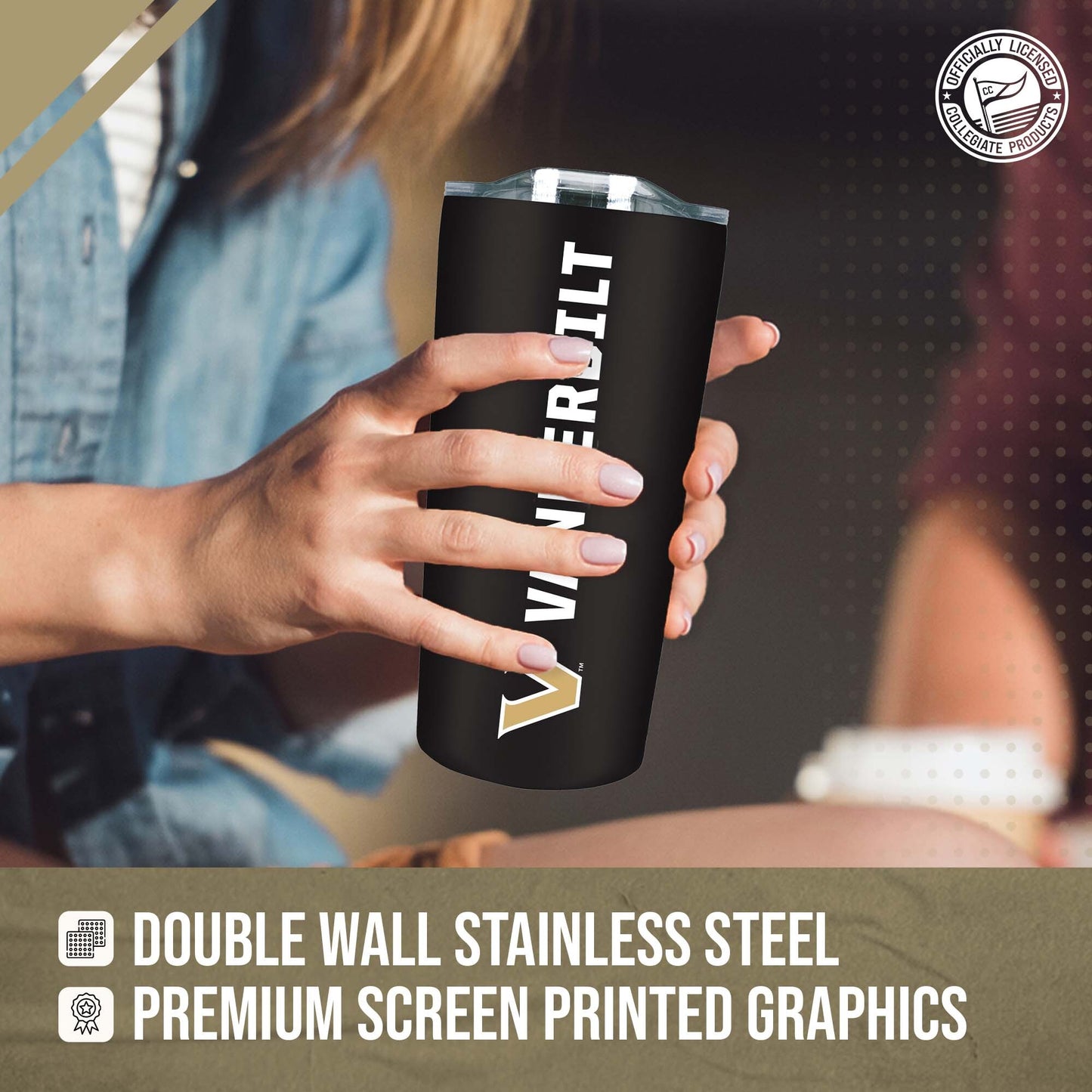 Vanderbilt Commodores Campus Colors  NCAA Tumbler - Black