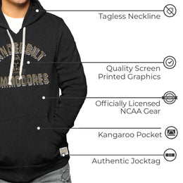 Vanderbilt Commodores Adult University Hoodie - Black