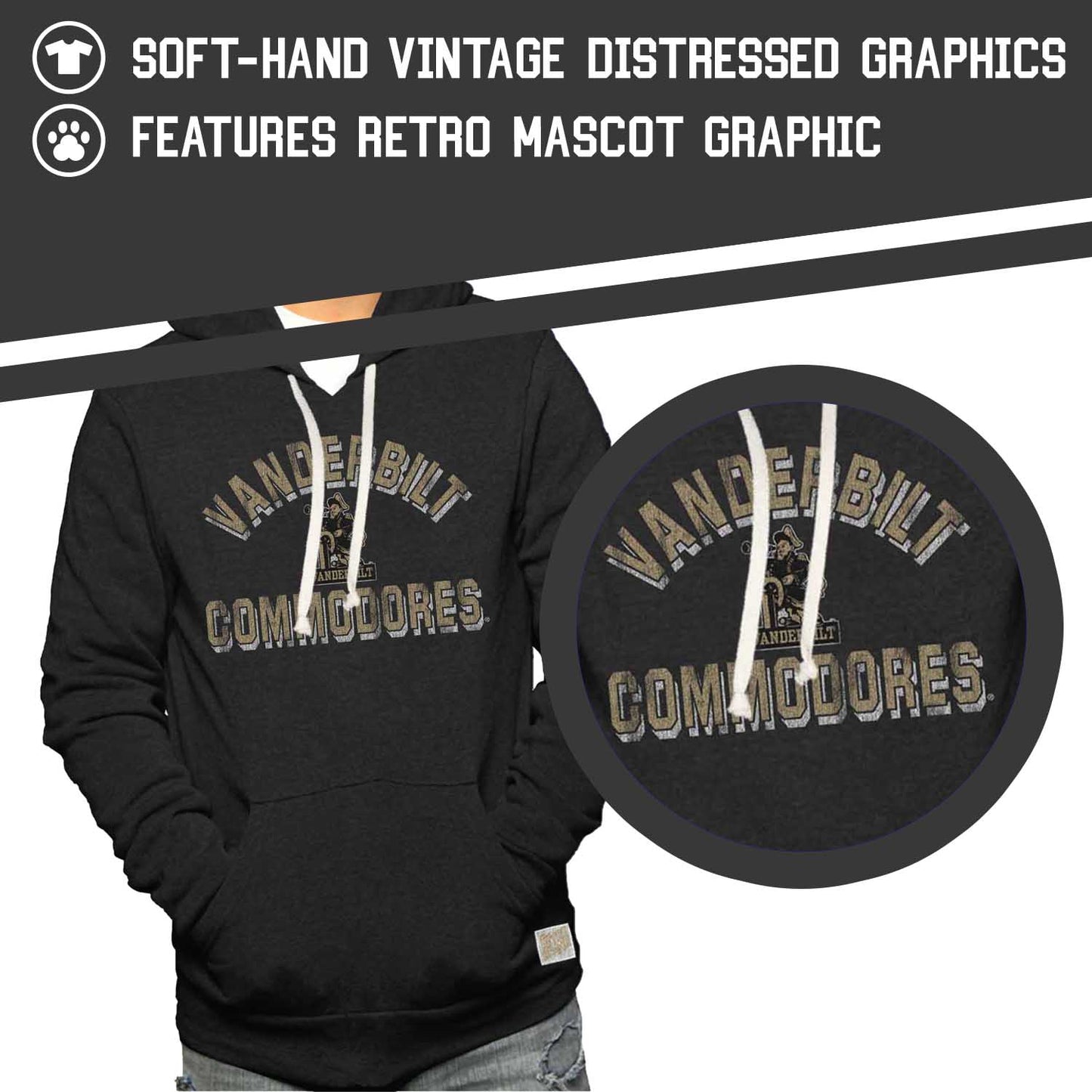 Vanderbilt Commodores Adult University Hoodie - Black