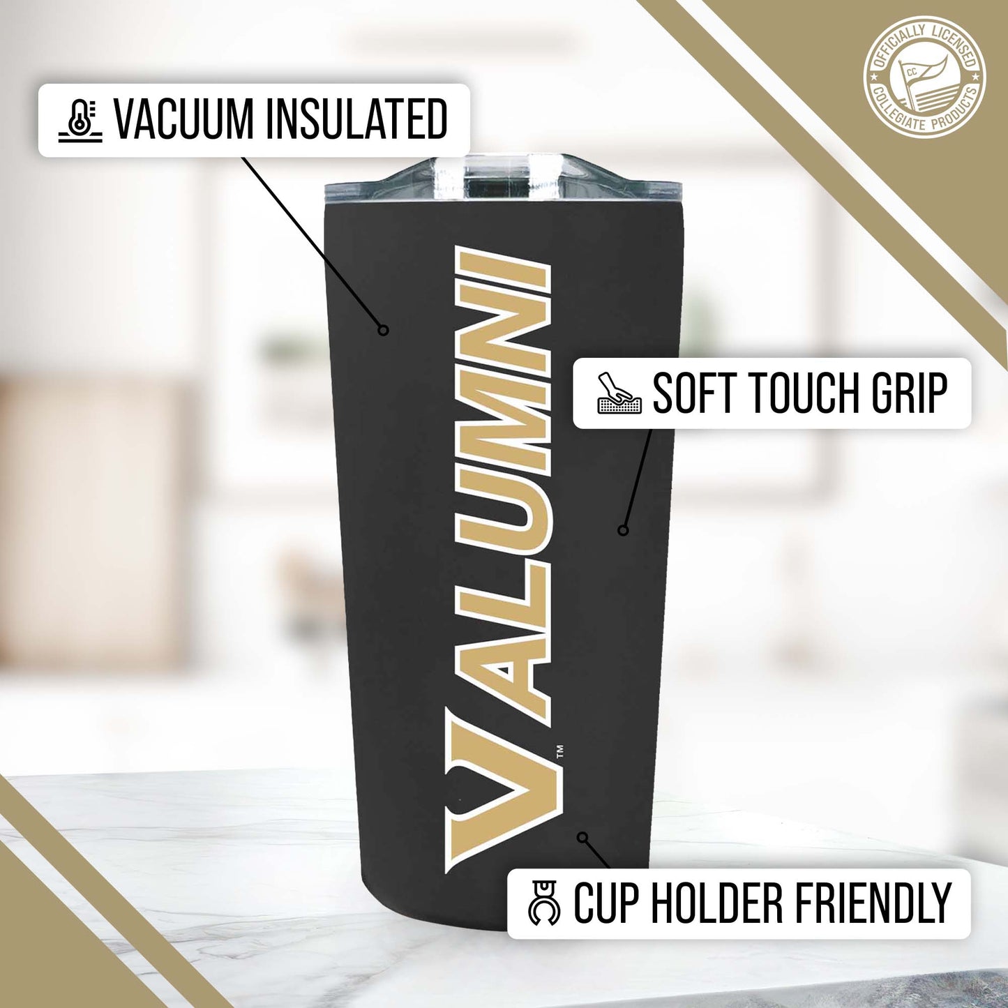 Vanderbilt Commodores Collegiate Stainless Steel Travel Tumbler for Alumni - Black