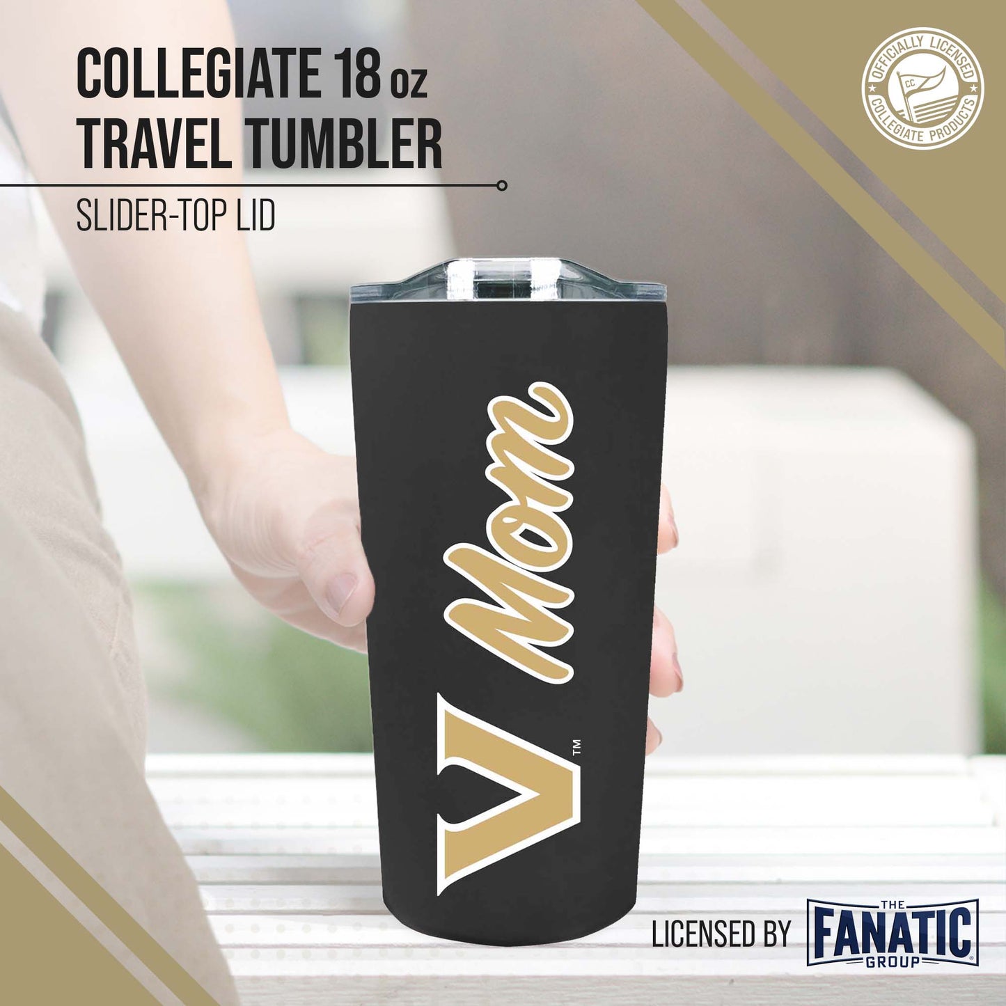 Vanderbilt Commodores NCAA Stainless Steel Travel Tumbler for Mom - Black