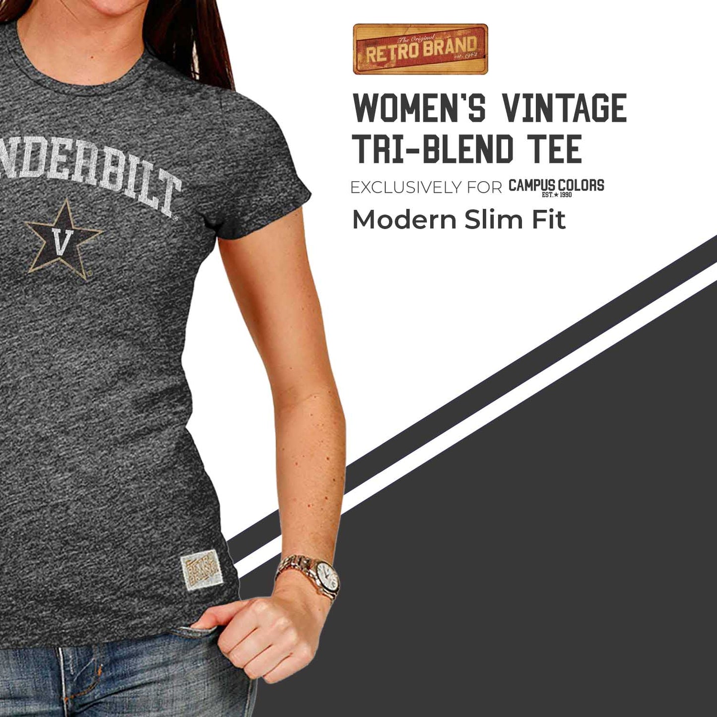 Vanderbilt Commodores University Women's T-Shirt  - Black