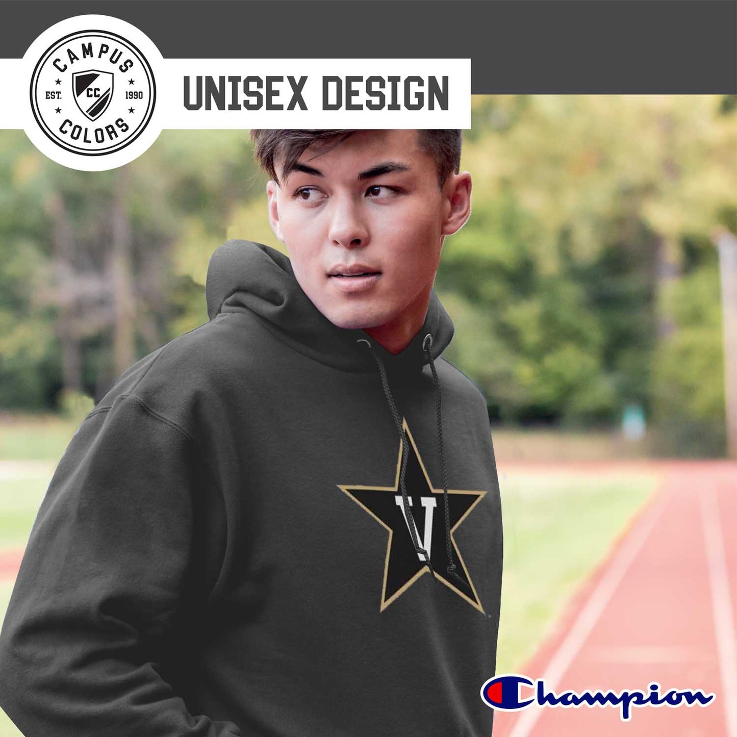 Vanderbilt Commodores Adult Mascot Fleece Hooded Sweatshirt - Charcoal