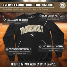 Vanderbilt Commodores Adult Tackle Twill Crewneck - Black