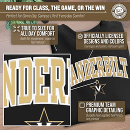 Vanderbilt Commodores Adult Tackle Twill Crewneck - Black