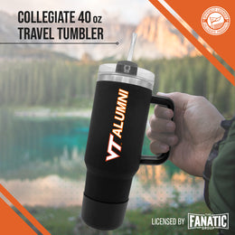 Virginia Tech Hokies Collegiate 40oz Stainless Steel Travel Tumbler with Handle for Alumni - Black