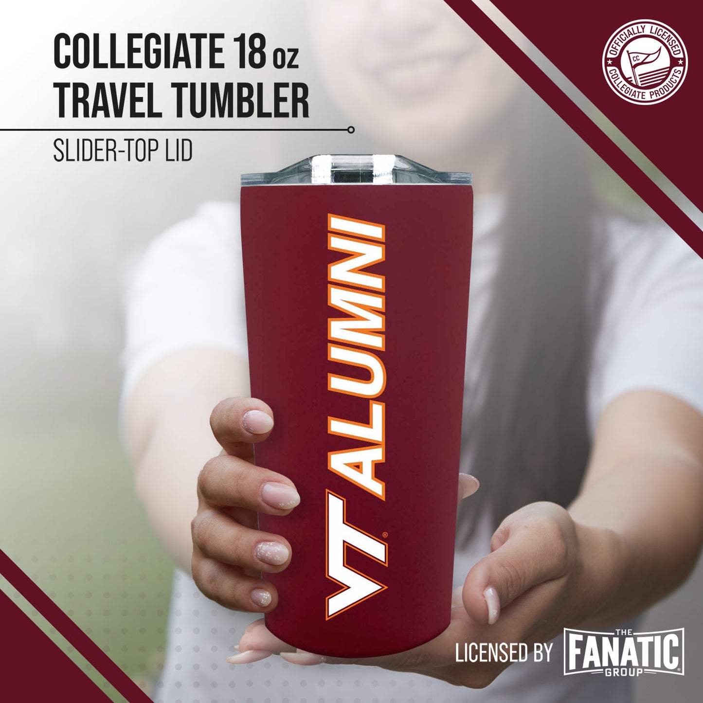 Virginia Tech Hokies Collegiate Stainless Steel Travel Tumbler for Alumni - Maroon