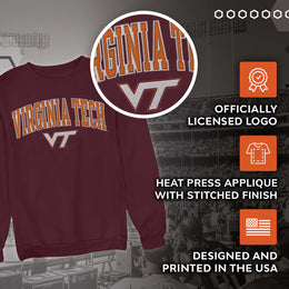 Virginia Tech Hokies NCAA Adult Tackle Twill Crewneck Sweatshirt - Maroon