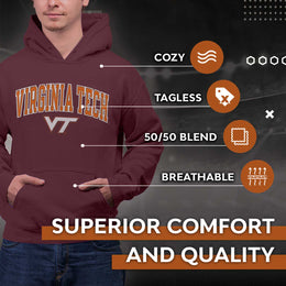 Virginia Tech Hokies NCAA Adult Tackle Twill Hooded Sweatshirt - Maroon