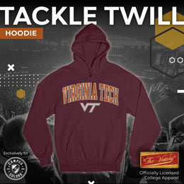 Virginia Tech Hokies NCAA Adult Tackle Twill Hooded Sweatshirt - Maroon