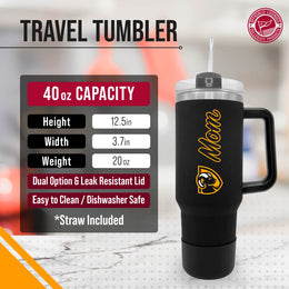VCU Rams Collegiate 40oz Stainless Steel Travel Tumbler with Handle for Mom - Black