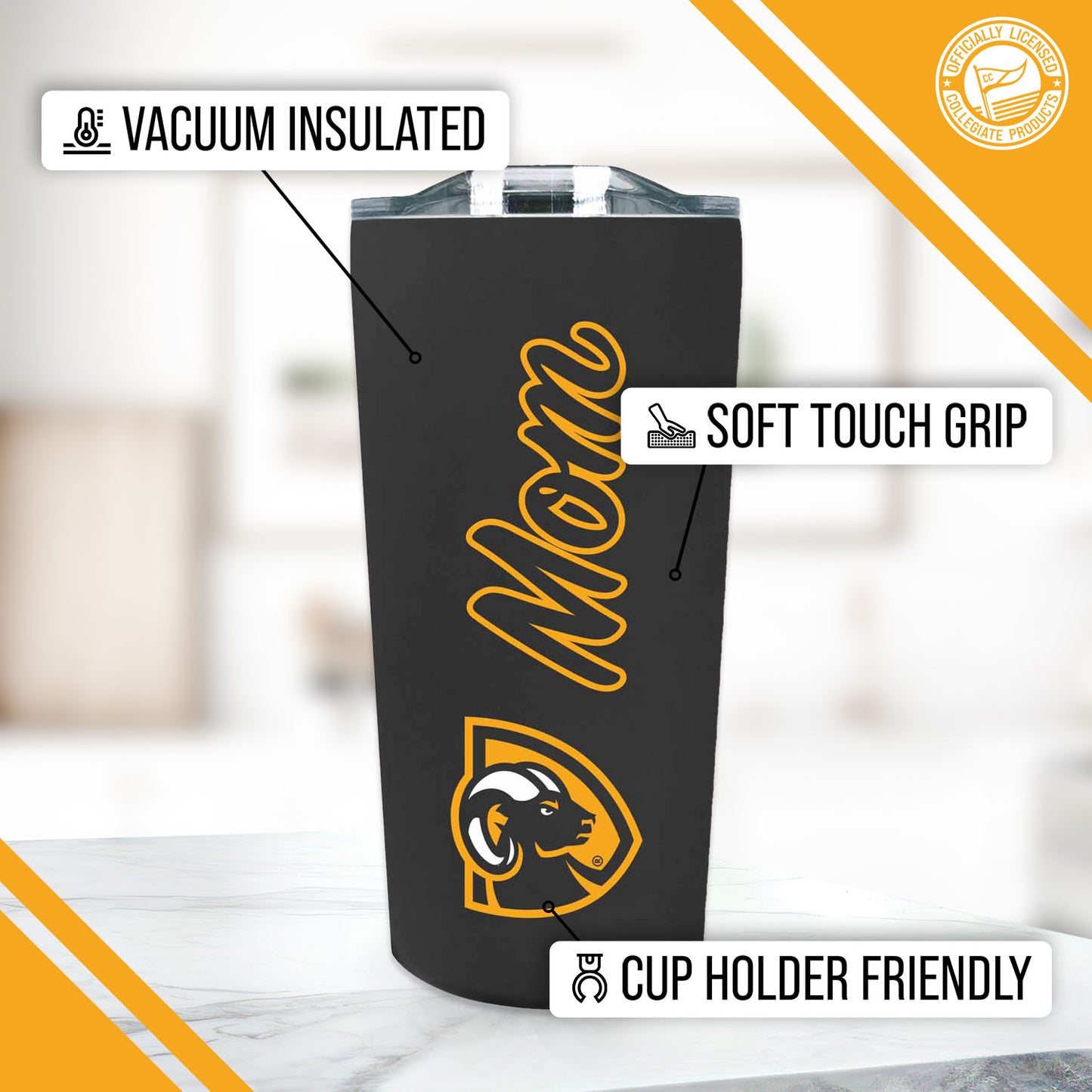 VCU Rams NCAA Stainless Steel Travel Tumbler for Mom - Black
