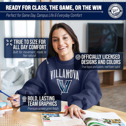 Villanova Wildcats Adult Arch & Logo Soft Style Gameday Crewneck Sweatshirt - Navy