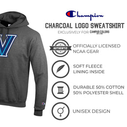 Villanova Wildcats Adult Mascot Fleece Hooded Sweatshirt - Charcoal