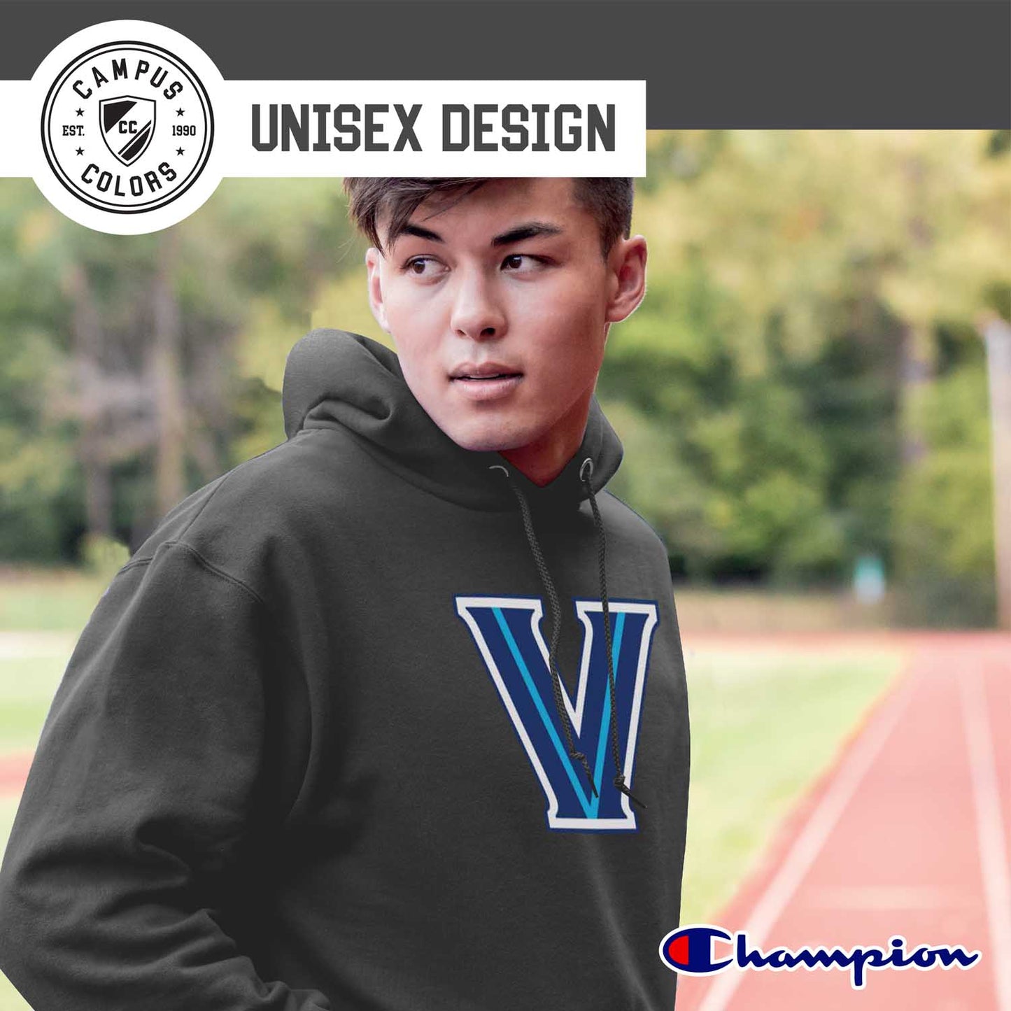 Villanova Wildcats Adult Mascot Fleece Hooded Sweatshirt - Charcoal