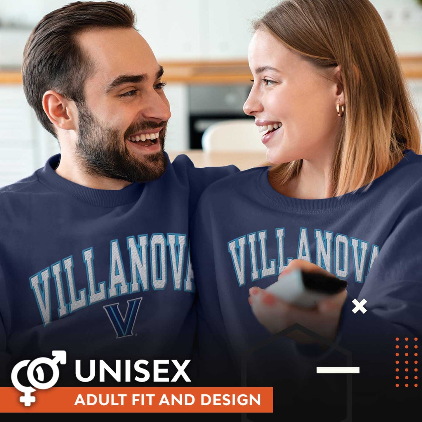 Villanova Wildcats NCAA Adult Tackle Twill Crewneck Sweatshirt - Navy