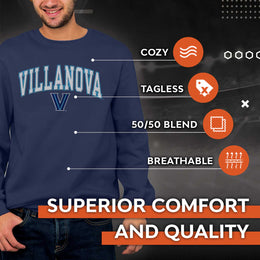 Villanova Wildcats NCAA Adult Tackle Twill Crewneck Sweatshirt - Navy