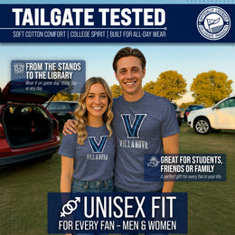 Villanova Wildcats Adult MVP Heathered Cotton Blend T-Shirt - Navy