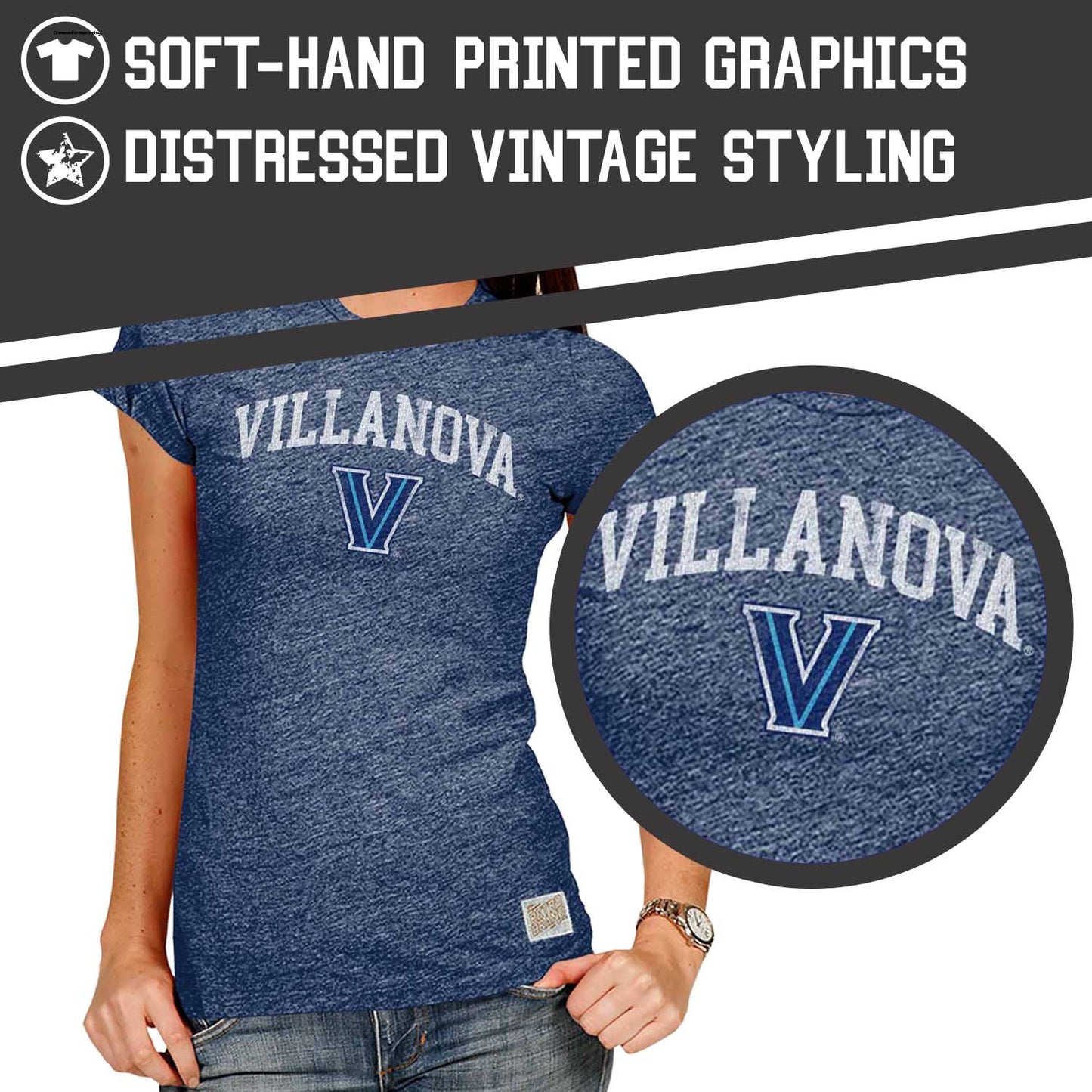 Villanova Wildcats University Women's T-Shirt  - Navy