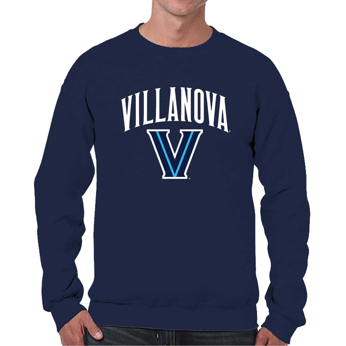 Villanova Wildcats Adult Arch & Logo Soft Style Gameday Crewneck Sweatshirt - Navy