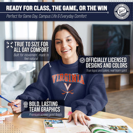 Virginia Cavaliers Adult Arch & Logo Soft Style Gameday Crewneck Sweatshirt - Navy