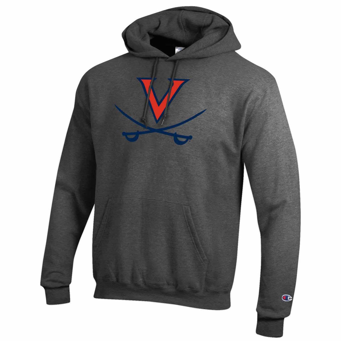 Virginia Cavaliers Adult Mascot Fleece Hooded Sweatshirt - Charcoal