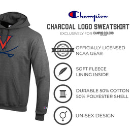 Virginia Cavaliers Adult Mascot Fleece Hooded Sweatshirt - Charcoal