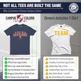 Virginia Cavaliers NCAA Adult Unisex Starting Fresh T-Shirt - Navy Heather