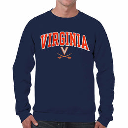 Virginia Cavaliers Adult Tackle Twill Crewneck - Navy