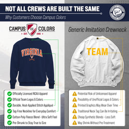 Virginia Cavaliers Adult Tackle Twill Crewneck - Navy