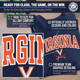 Virginia Cavaliers Adult Tackle Twill Crewneck - Navy