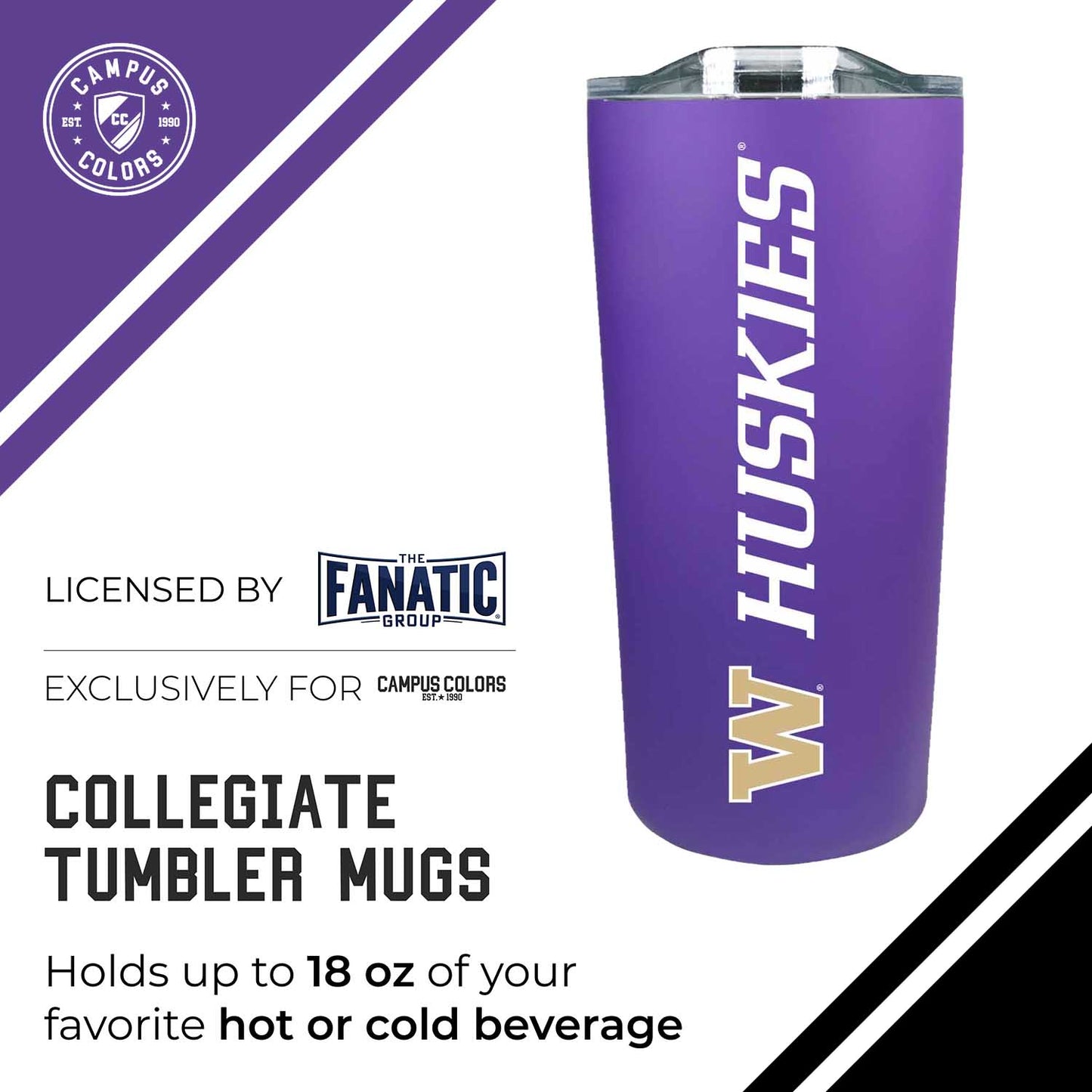 Washington Huskies Campus Colors  NCAA Tumbler - Purple