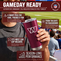Washington Commanders NFL 20oz Gameday Stainless Steel Tumbler - Maroon