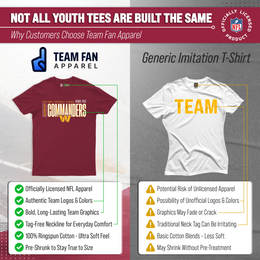 Washington Commanders NFL Youth Modern Endzone Football T-Shirt Unisex Tag Free Comfortable - Garnet