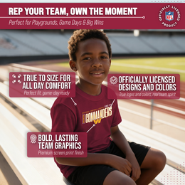 Washington Commanders NFL Youth Modern Endzone Football T-Shirt Unisex Tag Free Comfortable - Garnet