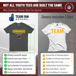 Washington Commanders NFL Youth Football Helmet Tagless T-Shirt - Charcoal