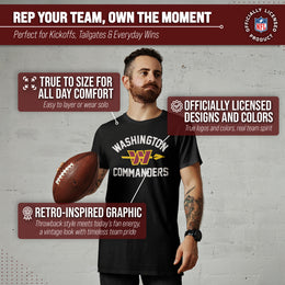Washington Commanders  Mens Womens Retro Gameday Tee - Black