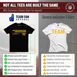 Washington Commanders Adult NFL Speed Stat Sheet T-Shirt - Black