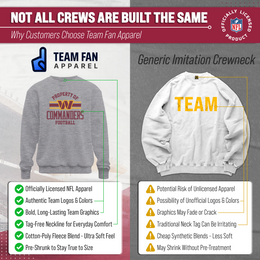 Washington Commanders NFL Adult Property Of Crewneck Fleece Sweatshirt - Sport Gray